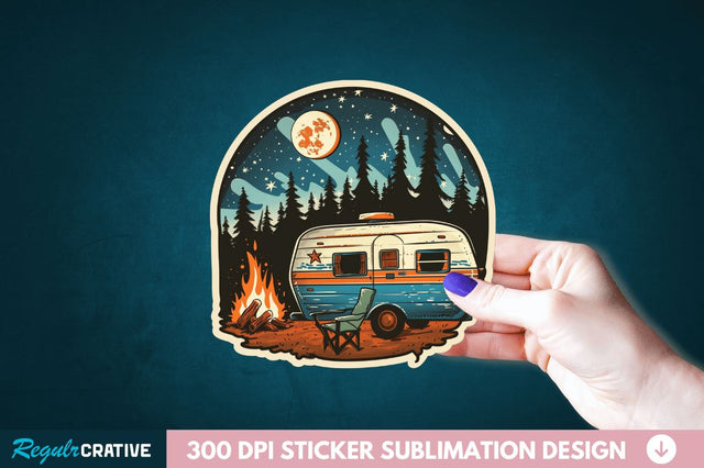 Retro Camping Sticker Clipart Sublimation Regulrcrative 