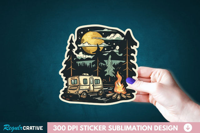 Retro Camping Sticker Clipart Sublimation Regulrcrative 
