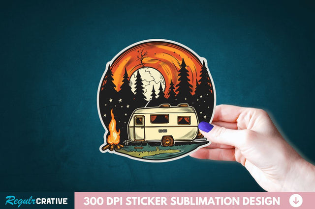Retro Camping Sticker Clipart Sublimation Regulrcrative 