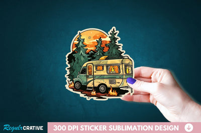 Retro Camping Sticker Clipart Sublimation Regulrcrative 