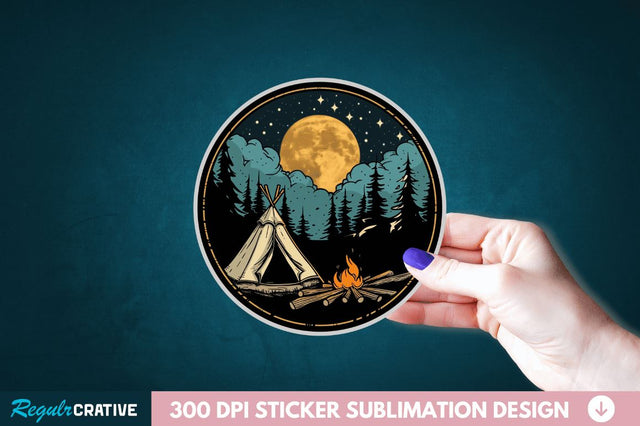 Retro Camping Sticker Clipart Sublimation Regulrcrative 