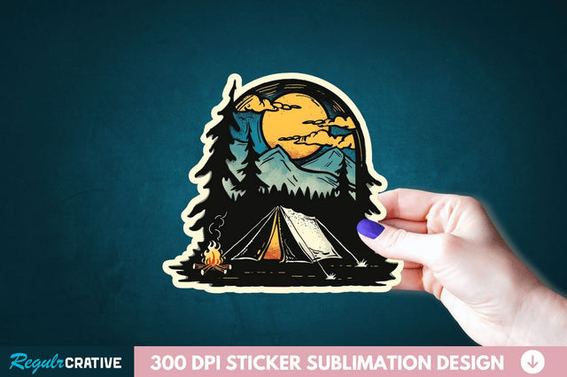 Retro Camping Sticker Clipart Sublimation Regulrcrative 
