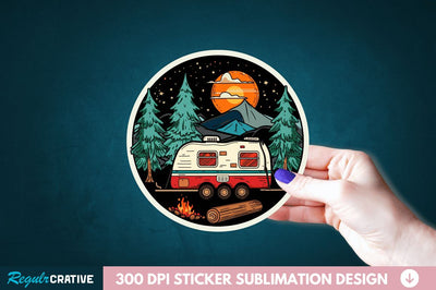 Retro Camping Sticker Clipart Sublimation Regulrcrative 