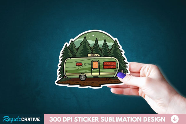 Retro Camping Sticker Clipart Sublimation Regulrcrative 