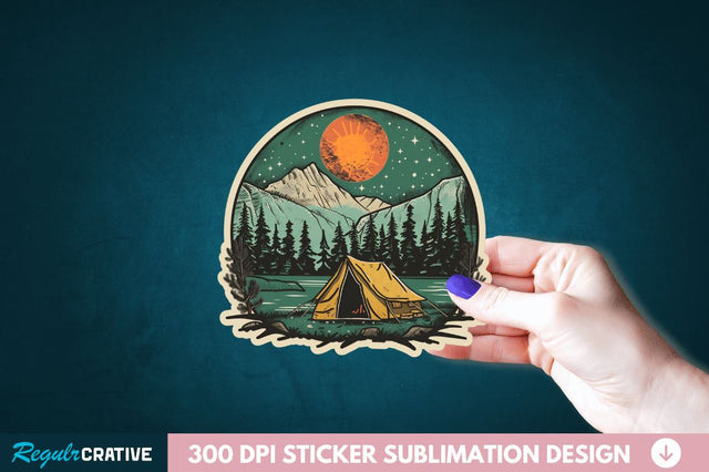 Retro Camping Sticker Clipart Sublimation Regulrcrative 
