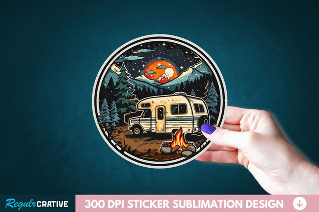 Retro Camping Sticker Clipart Sublimation Regulrcrative 