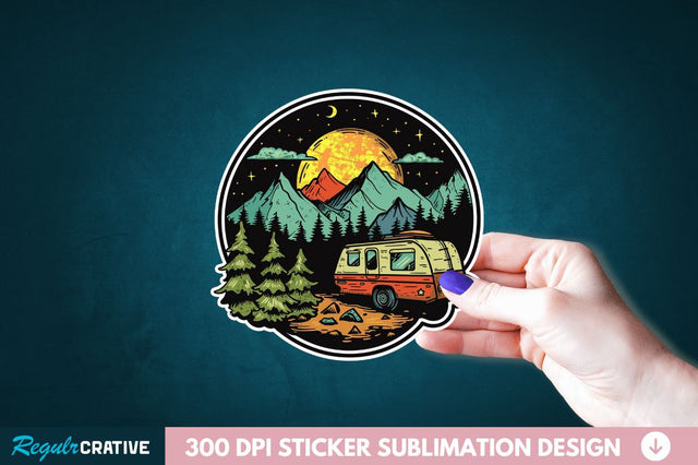 Retro Camping Sticker Clipart Sublimation Regulrcrative 