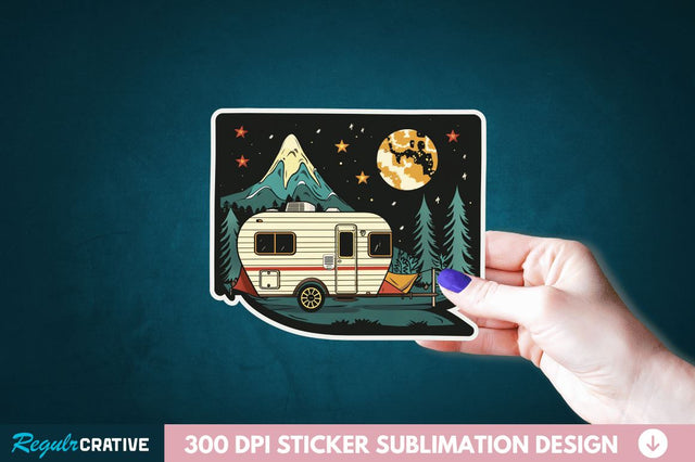 Retro Camping Sticker Clipart Sublimation Regulrcrative 