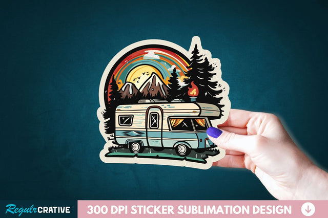 Retro Camping Sticker Clipart Sublimation Regulrcrative 