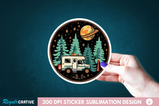 Retro Camping Sticker Clipart Sublimation Regulrcrative 