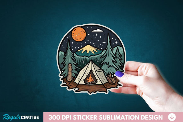 Retro Camping Sticker Clipart Sublimation Regulrcrative 