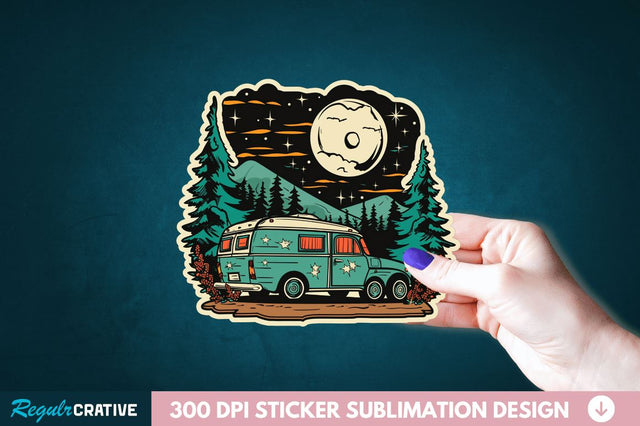 Retro Camping Sticker Clipart Sublimation Regulrcrative 