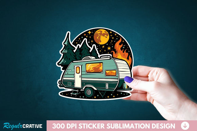 Retro Camping Sticker Clipart Sublimation Regulrcrative 