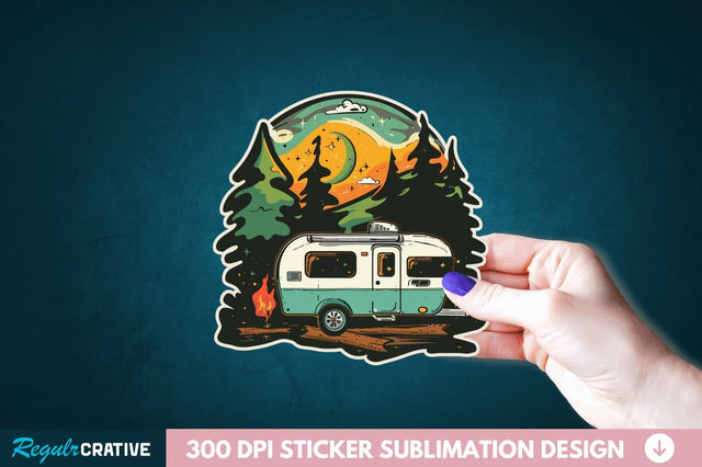 Retro Camping Sticker Clipart Sublimation Regulrcrative 