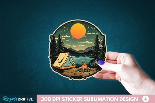 Retro Camping Sticker Clipart Sublimation Regulrcrative 