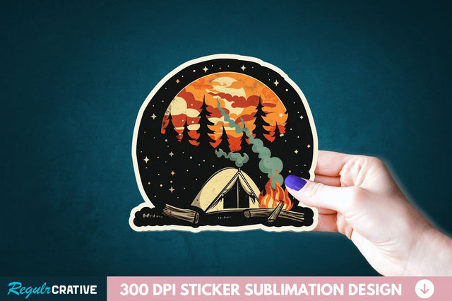 Retro Camping Sticker Clipart Sublimation Regulrcrative 