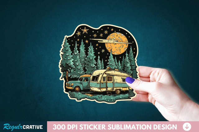Retro Camping Sticker Clipart Sublimation Regulrcrative 