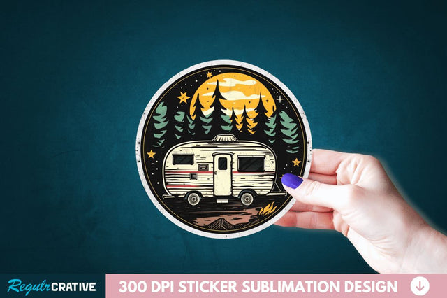 Retro Camping Sticker Clipart SVG Regulrcrative 