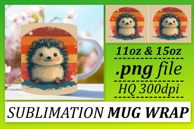 Retro Charm Animal Mug Art Sublimation afrosvg 