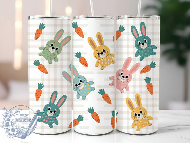 Retro Checkered Easter Bunny Tumbler, Checkered Bunny Tumbler, Vintage Bunny Wrap, Classic Easter Wrap, Stylish Bunny Wrap, Sublimation Design, Trendy Gift Idea Sublimation ToriDesigns 