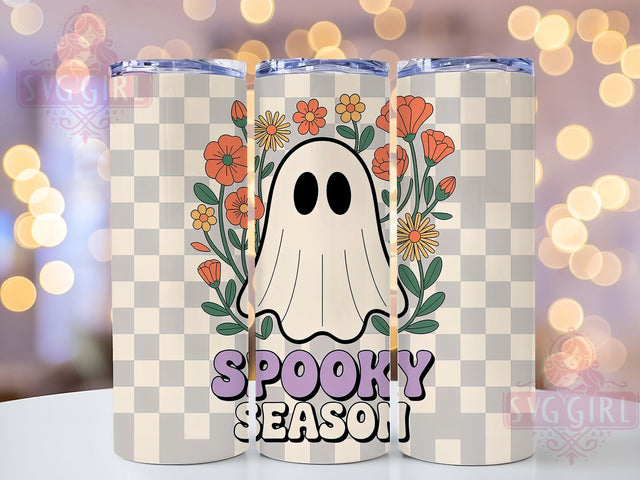Retro Checkered Ghost Halloween Tumbler, Retro Checkered Ghost Cup, Halloween Wrap Design, 20Oz Sublimation Mug, Vintage Ghost Drinkware, Funky Spooky Tumbler, Checkered Halloween Design Sublimation SvggirlplusArt 