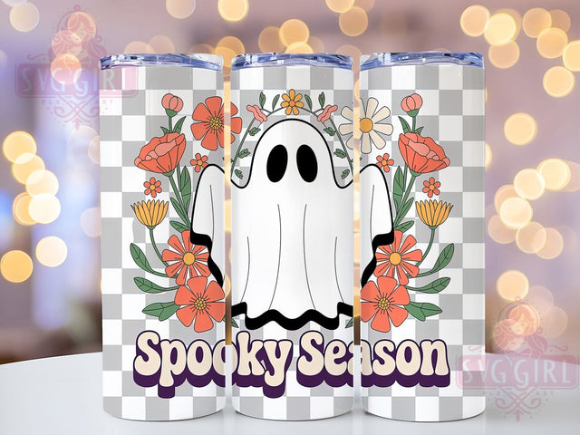 Retro Checkered Ghost Halloween Tumbler, Retro Checkered Ghost Cup, Halloween Wrap Design, 20Oz Sublimation Mug, Vintage Ghost Drinkware, Funky Spooky Tumbler, Checkered Halloween Design Sublimation SvggirlplusArt 