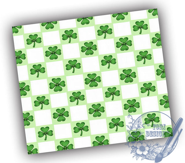 Retro Checkered St. Patrick's 20oz Tumbler, Retro Tumbler, Checkered Design, 20oz Sublimation, Irish Holiday Decor, Green Plaid Tumbler, Vintage St. Paddy's Day Sublimation ToriDesigns 