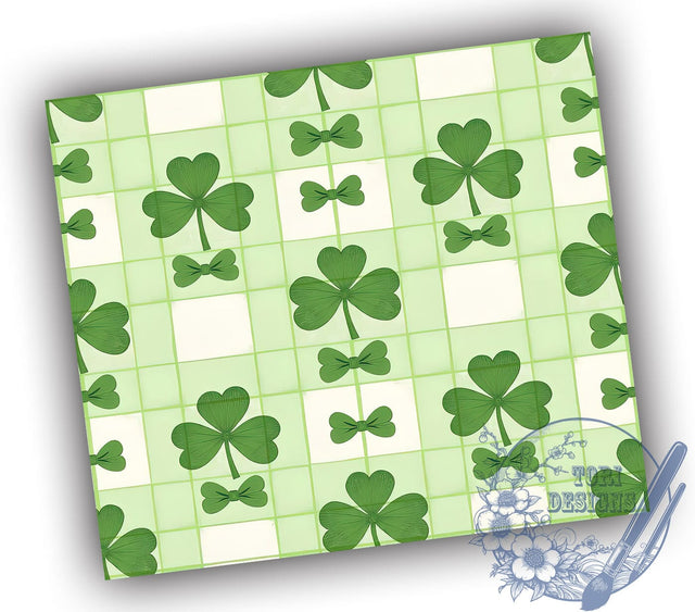 Retro Checkered St. Patrick's 20oz Tumbler, Retro Tumbler, Checkered Design, 20oz Sublimation, Irish Holiday Decor, Green Plaid Tumbler, Vintage St. Paddy's Day Sublimation ToriDesigns 