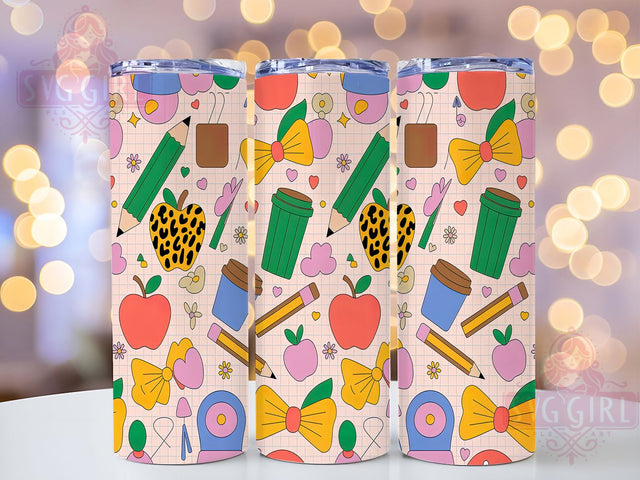 Retro Checkered Teacher Tumbler, Checkered Tumbler Wrap, 20oz Sublimation Design, Coquette Teacher Cup, Teacher Appreciation Tumbler, Retro Checkered Design, Vintage Teacher Tumbler Sublimation SvggirlplusArt 