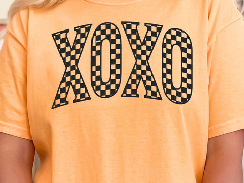 Retro Checkered XOXO Valentines SVG PNG - Sublimation Design SVG DesignDestine 