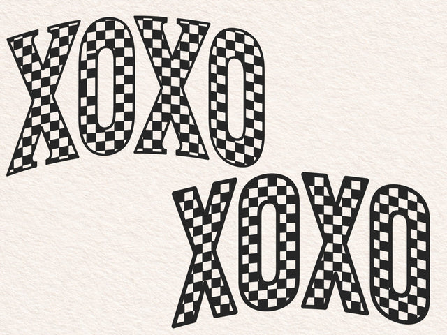 Retro Checkered XOXO Valentines SVG PNG - Sublimation Design SVG DesignDestine 