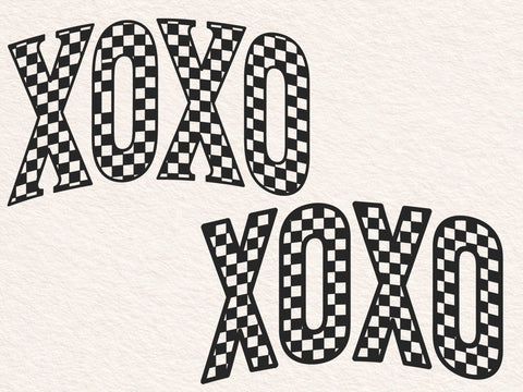 Retro Checkered XOXO Valentines SVG PNG - Sublimation Design SVG DesignDestine 