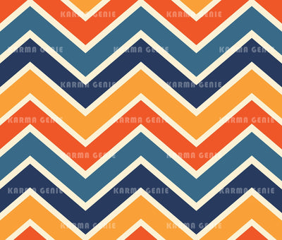 Retro Chevron 70s 80s Colorful Zig Zag Mid Century Pattern Digital Paper Digital Pattern Karma Genie Graphics 