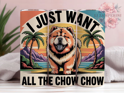Retro Chow Chow Mom 20oz Tumbler, Chow Chow Dog Wrap, Funny Dog Quote, Pet Lover Sublimation, 20oz Tumbler PNG, Dog Mom Sublimation, Cute Chow Chow Design Sublimation Li Zamperini 
