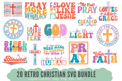 Retro Christian SVG Bundle SVG Regulrcrative 