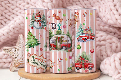 RETRO Christmas 20 oz Skinny Tumbler Sublimation Design Digital Download PNG Digital Vintage Christmas Camper Tumbler Retro Truck PNG Sublimation DesignSVG 