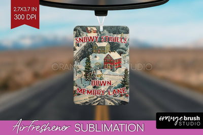 Retro Christmas Air Freshener PNG - Xmas Car Freshener Sublimation OrangeBrushStudio 