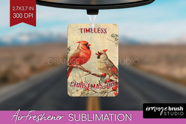 Retro Christmas Air Freshener PNG - Xmas Car Freshener Sublimation OrangeBrushStudio 