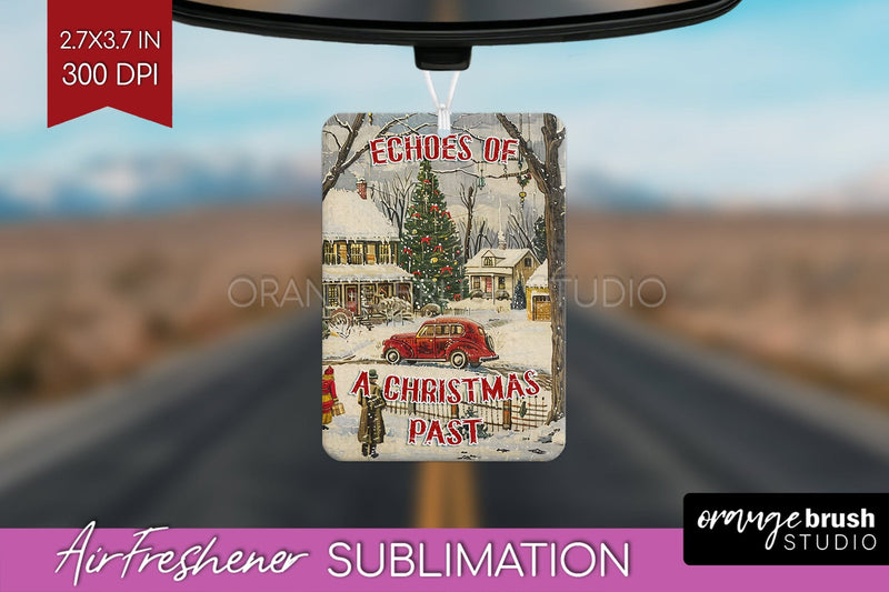 Retro Christmas Air Freshener PNG - Xmas Car Freshener Sublimation OrangeBrushStudio 