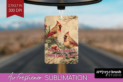 Retro Christmas Air Freshener PNG - Xmas Car Freshener Sublimation OrangeBrushStudio 