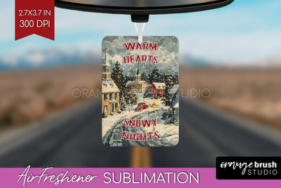 Retro Christmas Air Freshener PNG - Xmas Car Freshener Sublimation OrangeBrushStudio 
