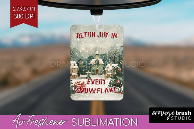 Retro Christmas Air Freshener PNG - Xmas Car Freshener Sublimation OrangeBrushStudio 