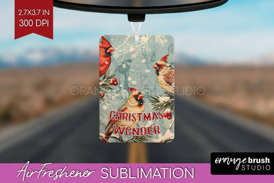 Retro Christmas Air Freshener PNG - Xmas Car Freshener Sublimation OrangeBrushStudio 