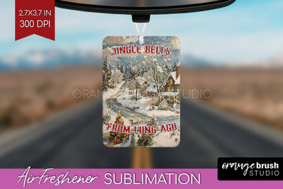 Retro Christmas Air Freshener PNG - Xmas Car Freshener Sublimation OrangeBrushStudio 