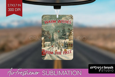 Retro Christmas Air Freshener PNG - Xmas Car Freshener Sublimation OrangeBrushStudio 
