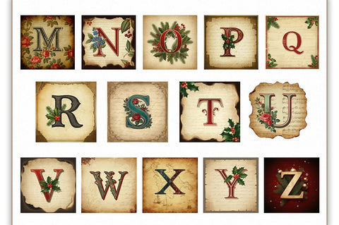 Retro Christmas Alphabet Sublimation Sublimation Shetara Begum 