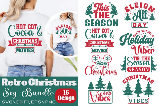 Retro Christmas bundle SVG Angelina750 