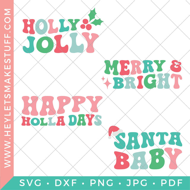 Retro Christmas Bundle SVG Hey Let's Make Stuff 