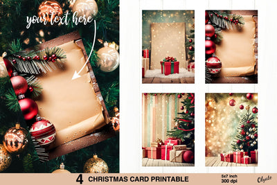 Retro Christmas Card PNG. Christmas Greeting Card Design Sublimation Olga Terlyanskaya 