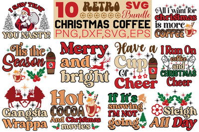 Retro Christmas Coffee Svg Bundle SVG Angelina750 